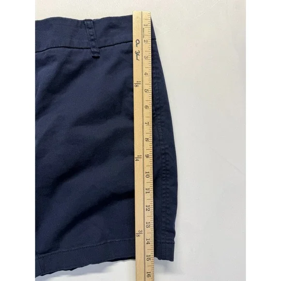 J. Crew Chino Shorts Women 6 Navy Blue Cotton Twill Mid Rise Outdoor Casual Wear - Picture 6 of 7